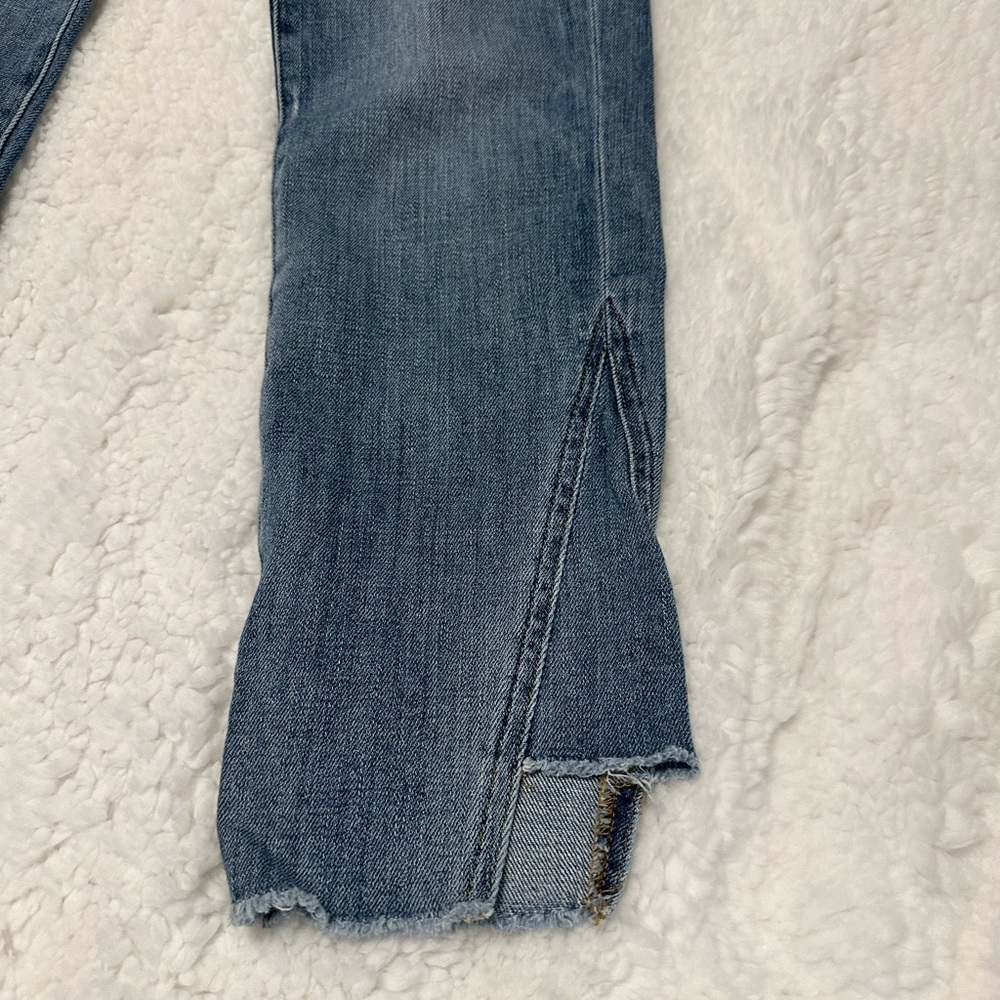FRAME Le Boy Straight Crop Jeans Beaudry Wash Gusset Hem Size 26 - Picture 10 of 12
